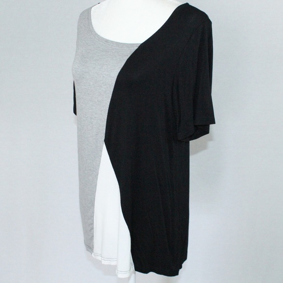 Sarin Mathews | Color Block Short Sleeve Top | Sz M - Picture 4 of 13